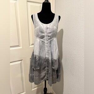 Alexo Gray Ombré Silk Blend Sleeveless Shift Dress Sz 38 US 4/6